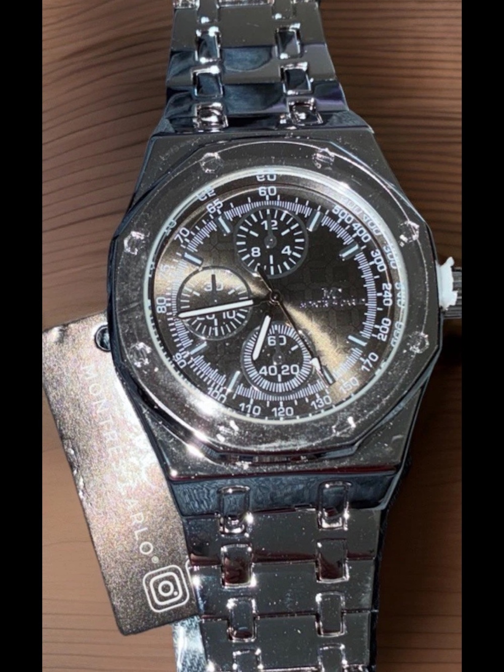 Silver Chronograph Stainless Steel Watch